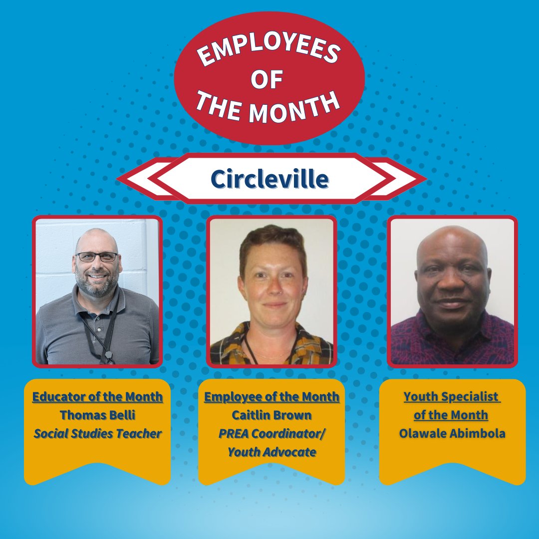 OhioDYS's tweet image. One of our favorite things to do at DYS is to applaud 👏 our exemplary staff whenever we can, like our most recent employees of the month!
Thank you so much for your dedication to our youth, your teammates, and this agency.
#thrivein25 #employeerecognition #employeeapprecation