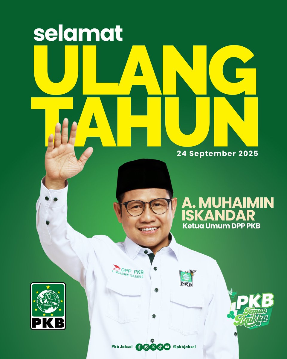 dpcpkbjaksel's tweet image. Selamat Ulang Tahun Gus Ketum @cakimiNOW 

Panjang Umur, sehat selalu dan terus menginspirasi kami dalam hal-hal perjuangan yang berguna bagi masyarakat, bangsa dan negara, Amin !!

#barakallahfiiumrik