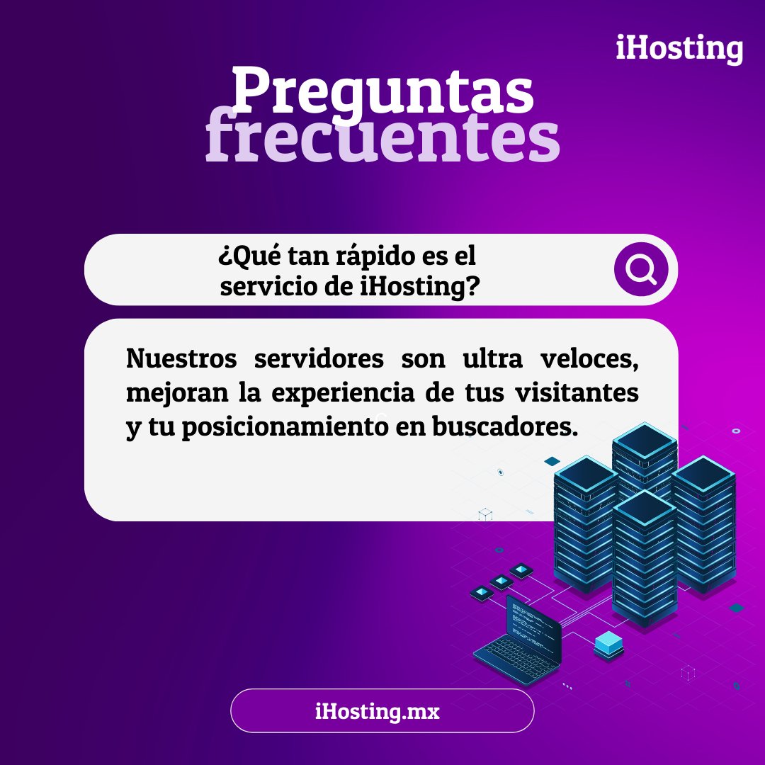 iHostingMX's tweet image. ❓ ¿Qué tan rápido es el servicio de iHosting?

Nuestros servidores están optimizados para ofrecer carga ultra veloz ⚡, mejorando la experiencia de tus visitantes y favoreciendo tu posicionamiento en buscadores como Google.

#FAQiHosting #VelocidadWeb #SEO