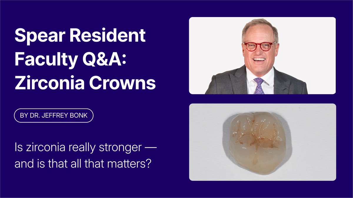 Zirconia is strong, but is it the smartest choice?  

Dr. Jeffrey Bonk breaks down zirconia vs. PFM, prep design, and what really leads to long-term restorative success.

📖 Full article 👉 bit.ly/4pxzUEx
