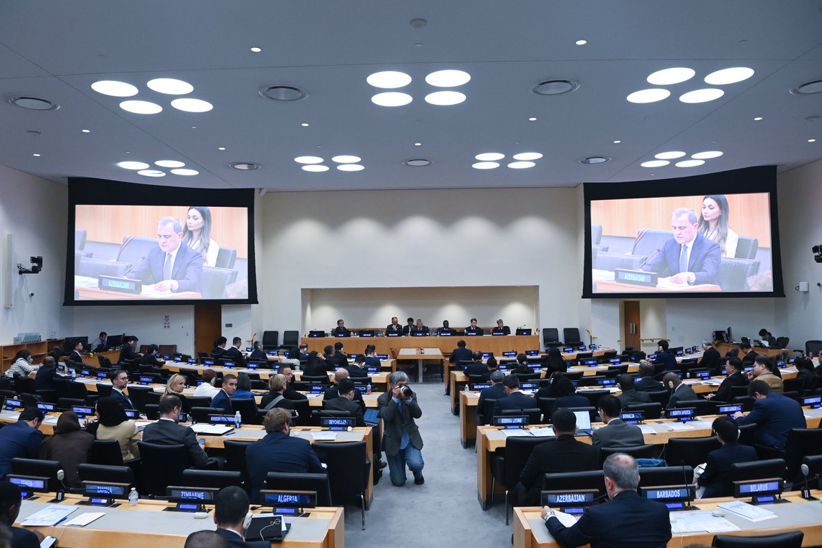 Bayramov_Jeyhun's tweet photo. Was glad to address the High-level Meeting of the #GlobalDevelopmentInitiative in New York.
Azerbaijan has supported China’s Global Development Initiative, Global Security Initiative, and Global Civilization Initiative. These initiatives promote peace, stability, and shared prosperity worldwide, aligning closely with our objectives and reflecting our commitment to confronting global challenges through a cooperative and inclusive approach.
As a reliable partner in the region, Azerbaijan actively contributes to the maintenance of international and regional peace.
Azerbaijan will continue to champion multilateralism, invest in connectivity, and stand ready to work with all partners under the GDI framework to create a fairer, greener, and more sustainable future for generations to come.
