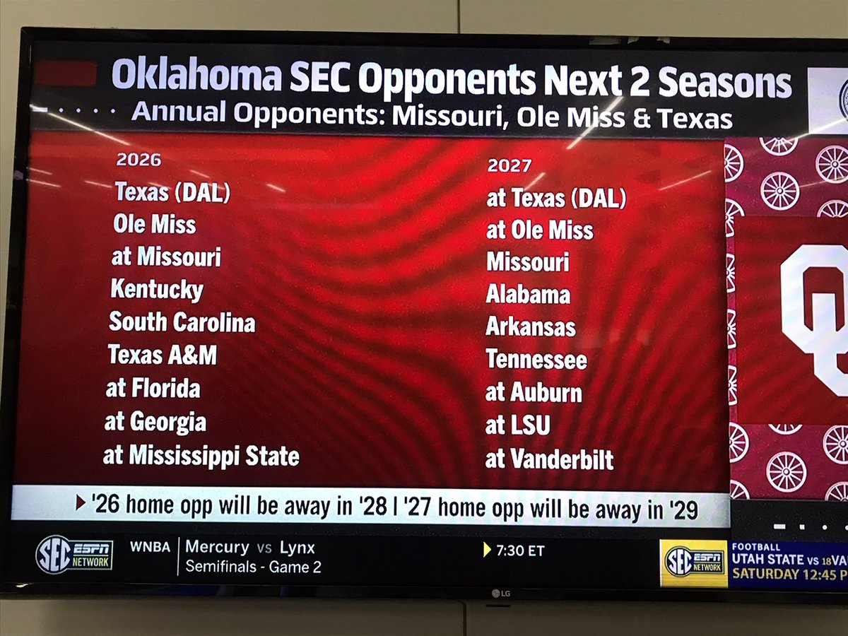 #Sooners SEC schedules for the next two years