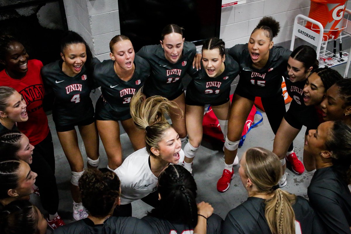 UNLVvball's tweet image. Bringing this energy to the start of @MountainWest play 😤