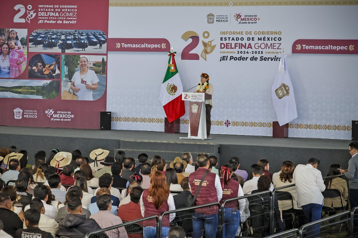 SeducEdoMex's tweet image. 🤝 Desde #Temascaltepec, la Gobernadora @delfinagomeza presentó su informe regional, como parte del Segundo Informe de Gobierno, y reafirmó que el sur del Estado de México también es parte de la transformación.