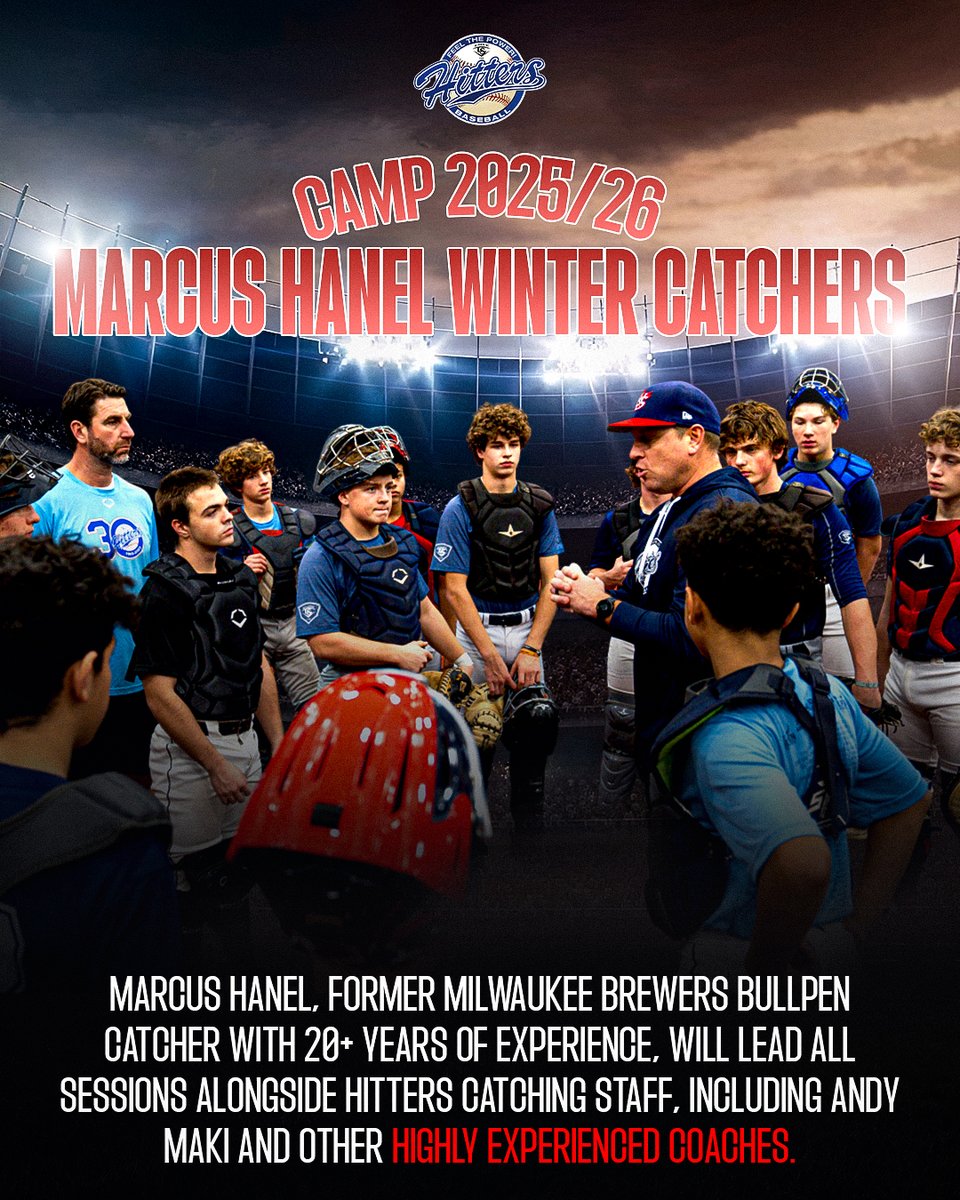 hittersbaseba11's tweet photo. Serious catchers train differently, and this winter, they train with the best.
Join former MLB catcher Marcus Hanel at our Winter Catchers Camp and level up your receiving, blocking, throwing, and game awareness.

Spots are limited, secure yours now at https://t.co/dGwQY1wHeA https://t.co/4hJHjneE6d