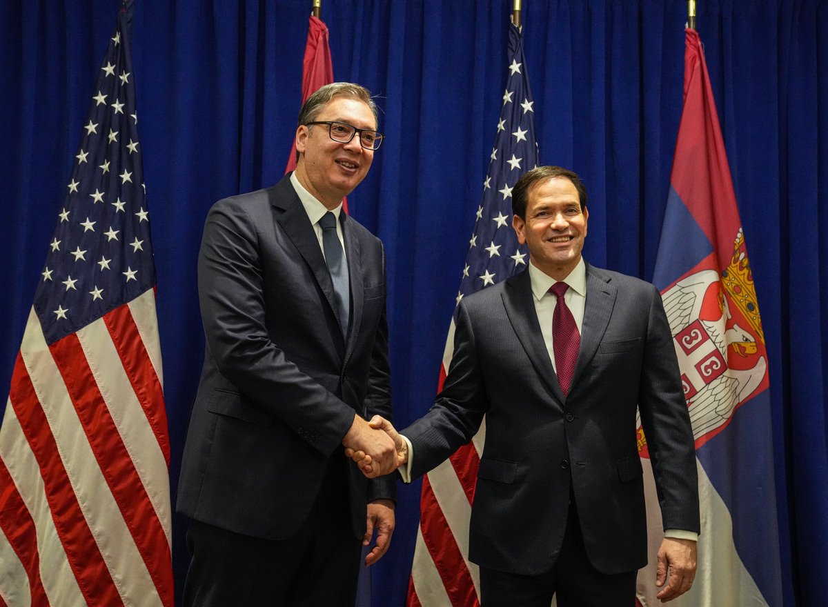 Secretary Marco Rubio (@secrubio) on Twitter photo Good to see Serbian President <a href="/avucic/">Александар Вучић</a> again today in New York. We discussed the Strategic Dialogue our two nations will launch soon and U.S. participation in EXPO 2027, both opportunities to further strengthen our bilateral relationship as we seek to build a better future Good to see Serbian President <a href="/avucic/">Александар Вучић</a> again today in New York. We discussed the Strategic Dialogue our two nations will launch soon and U.S. participation in EXPO 2027, both opportunities to further strengthen our bilateral relationship as we seek to build a better future