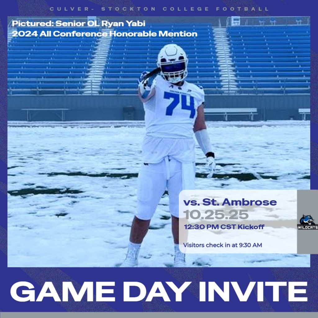 I’m excited to attend a game at <a href="/CSCwildcatsFB/">Culver Football</a> on 10/25
<a href="/CoachCutshaw/">Roy Cutshaw Jr</a> <a href="/TAscension/">KevinKJJohnson Sr.</a> <a href="/nshswolverinefb/">North Stafford Football</a>