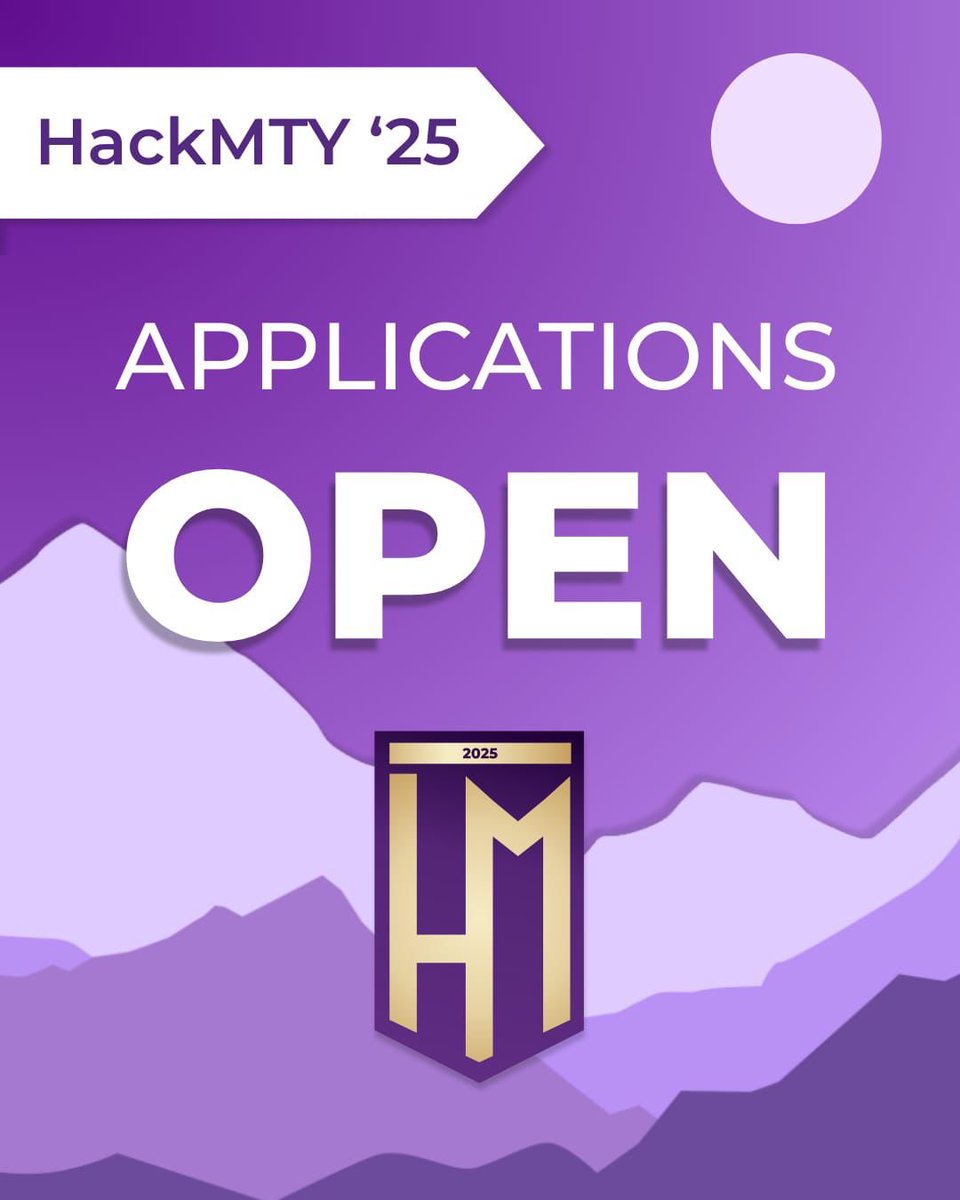 HackMTY's tweet image. *🟣HackMTY registration closes in 15 days!🟣*

Check out our website for more info :)

hackmty.com

👀 no experience? Don’t worry, you can still apply and come learn!