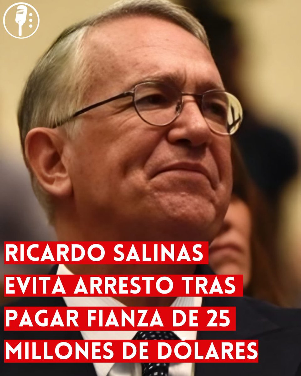 ¡SUDÓ FRÍO!

<a href="/RicardoBSalinas/">Don Ricardo Salinas Pliego</a> evita arresto tras pagar fianza en EUA

Jueza ordena detenerlo.

Pero el dueño de <a href="/ElektraMx/">Elektra México</a> tuvo que pagar una fianza de 25 millones de dólares para librarla.👇