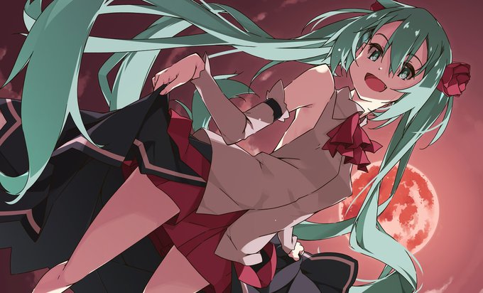 月頭恒例、各所ヘッダ画像のカレンダーイラストを10月分に更新しましたミクさん(=゜ω゜)و 