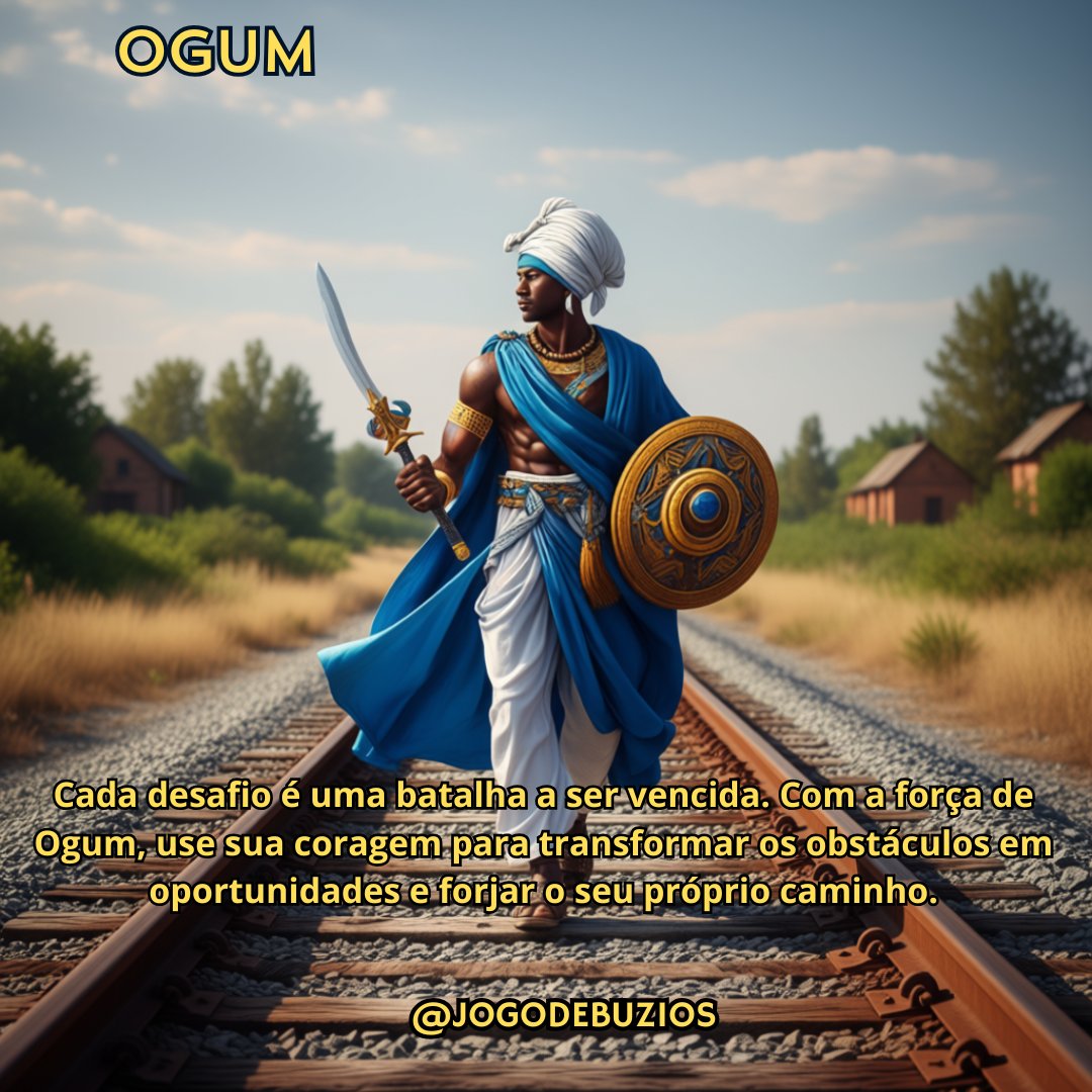 candomble's tweet image. Cada desafio é uma batalha a ser vencida. Com a força de Ogum, use sua coragem para transformar os obstáculos em oportunidades e forjar o seu próprio caminho.
#babalorixa #babalorixaricardodeoxossi #jogodebuzios #candomblé #umbanda
Instagram.com/jogodebuzios