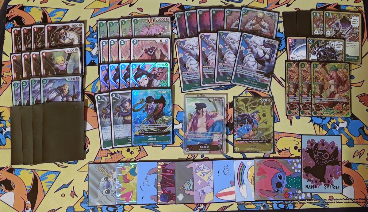Dodged the rayleights and won locals with smoker 😌 

Had to borrow sanji and p.waterfall cause I borrowed mine to someone else 🫣 The # of great cards this deck can play (&amp; search) is insane. 

W Bonney
W GPDoffy
W Sanji
W Kid
W Yamato