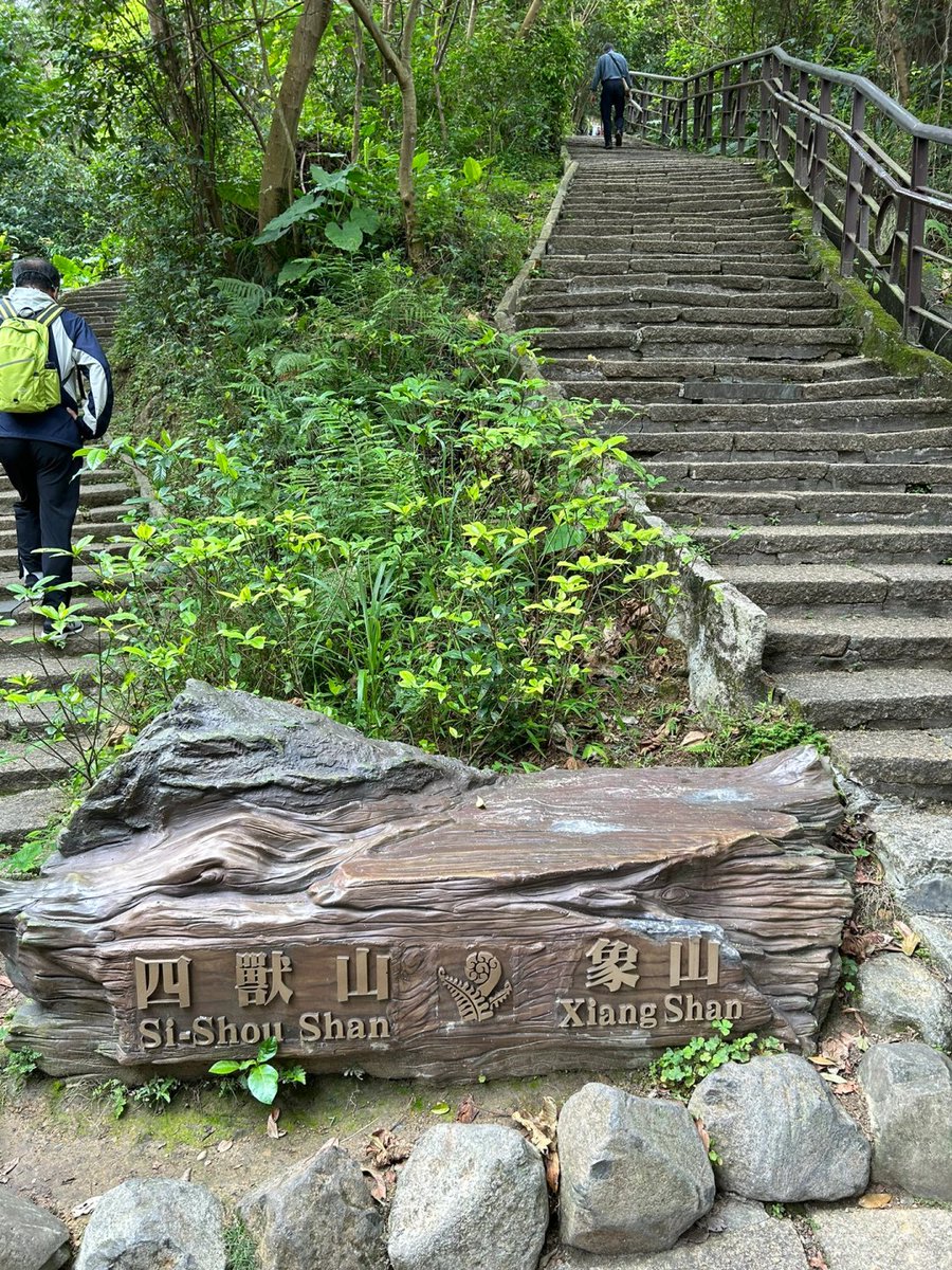 霞んだ雨の台北、象山に登ってきたよ。😊