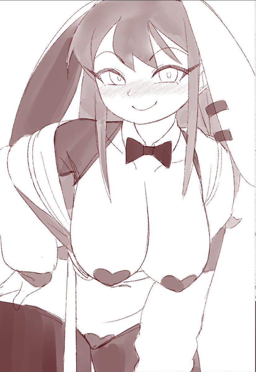 Sketch of Veronica in a reversed bunny suit!