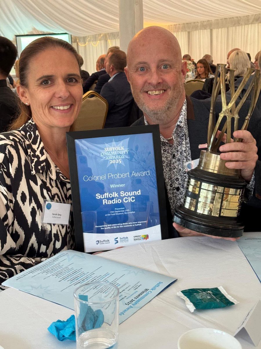 DungerRob's tweet image. Proud to have been awarded the Colonel Probert Award at this years #SuffolkCommunityAwards 

This award is in recognition of the amazing work of our @Suffolk_Sound   team and the many many organisations that we have engaged with across the county since our launch in 2023