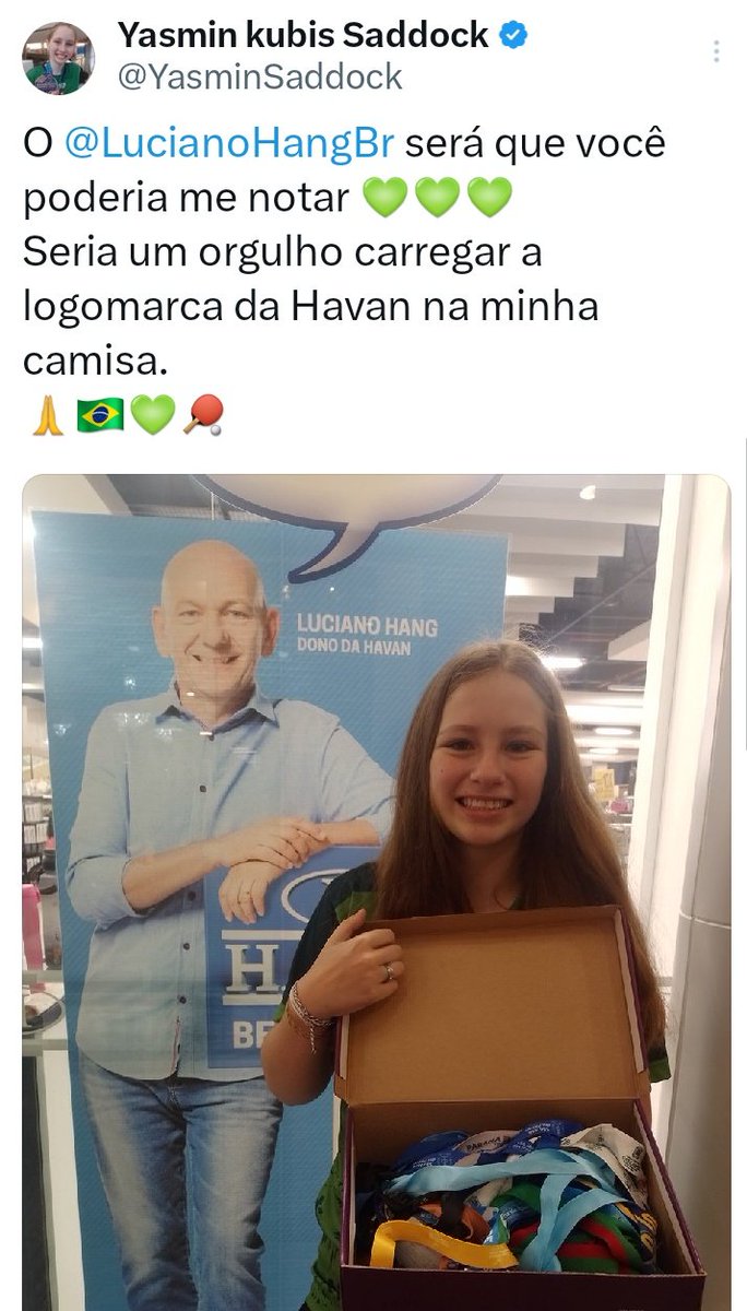 <a href="/LucianoHangBr/">Luciano Hang</a> A esquerda é puro ódio. Yasmin, atleta sem patrocinador, é atacada duramente apenas por se posicionar na politica. Cristã e patriota, muitos desejam a morte, que seja picada em pedacinhos. Mas ela n desiste, ela é forte e determinada..
