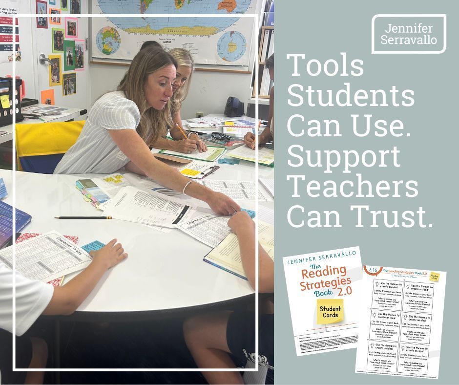 JSerravallo's tweet photo. IImagine this: a literacy specialist  modeling right alongside you, showing how to use Student Task Cards, anchor charts, skill progressions, and Strategies books. ✨

Bring this level of hands-on support to your school 👉 https://t.co/wwbYByMC1d https://t.co/RXi0Ojunt8