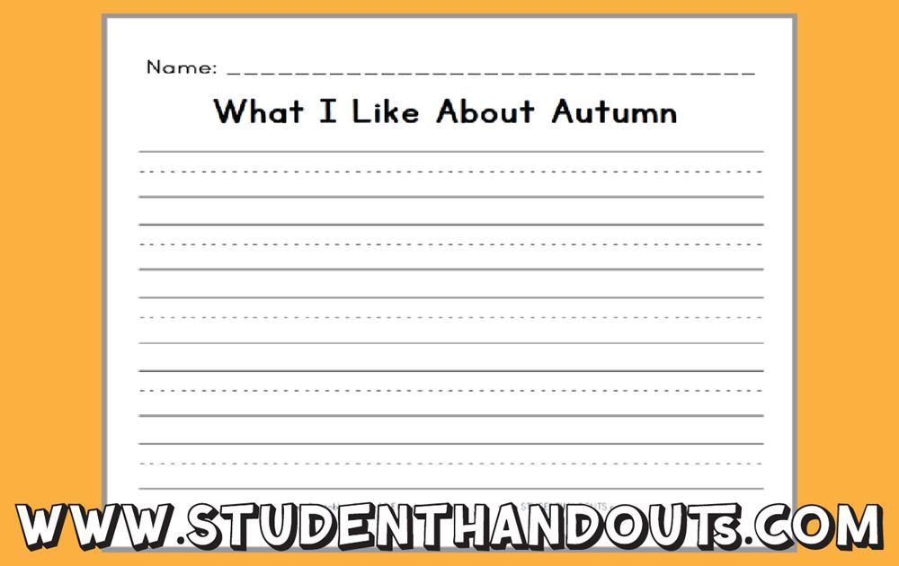 studenthandouts's tweet image. What I Like About Autumn - Free printable lined writing prompt for lower elementary education. PDF file. #writingprompt #lowerelementary #ela #languagearts #freeprintable studenthandouts.com/fun/seasons/au…
