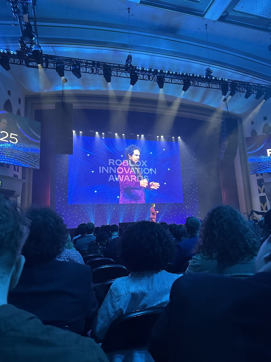 Yoooo just sat down at the 2025 Roblox Innovation Awards!! We got nominee seats! I hope we win!! #RDC25 #RIA25