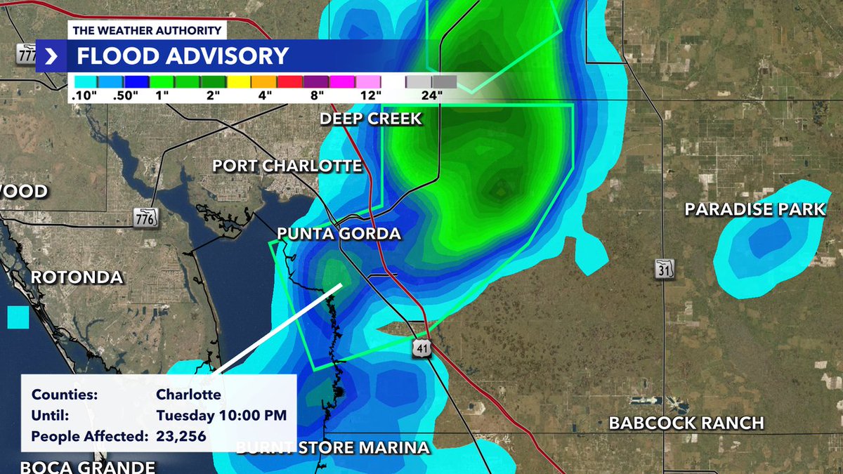 *FLOOD ADVISORY* issued for Charlotte County until 9/23 10:00PM. Track storms with Southwest Florida's WINK Live Doppler 3X on TV and Online: winknews.com/weather/