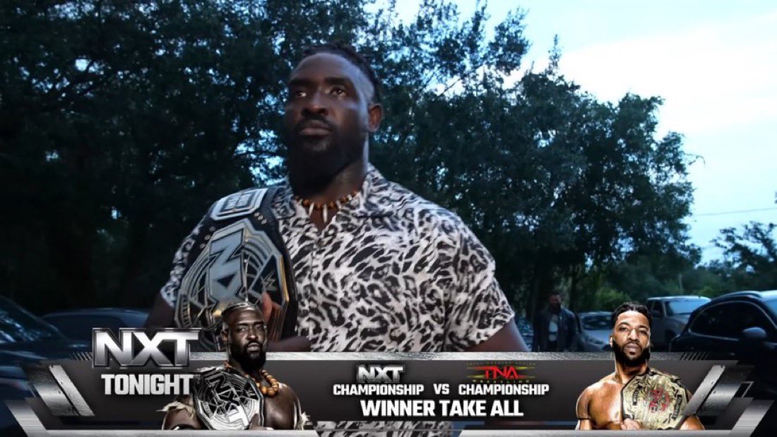 Fightful's tweet image. Eric Young, Matt Cardona, and Moose are at NXT. 

#WWENXT