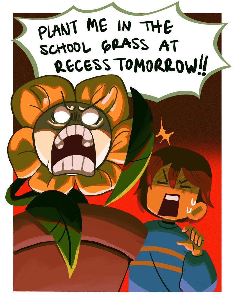 calamondan's tweet image. In which Flowey threatens a bunch of 3rd graders with the possibility of death

#undertale10thanniversary