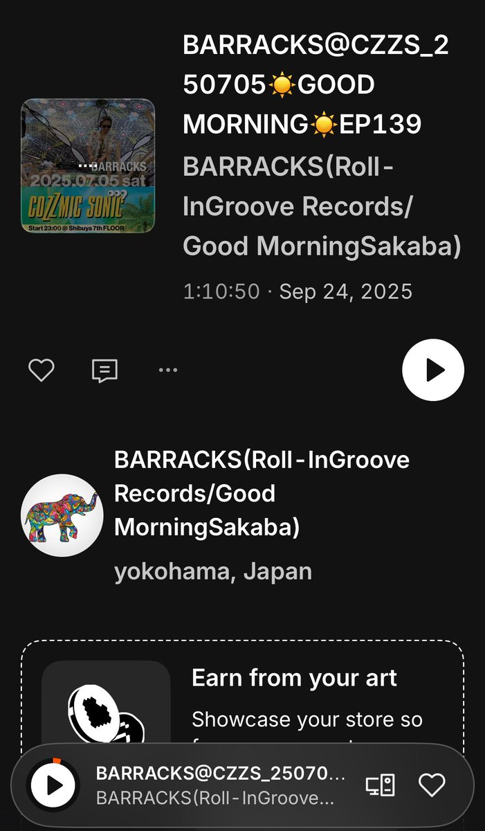 COZZMIC SONICの時のセットをアップしたのでよかったらチェックお願い致します♪
on.soundcloud.com/duuQzcQ7YXkJqZ…