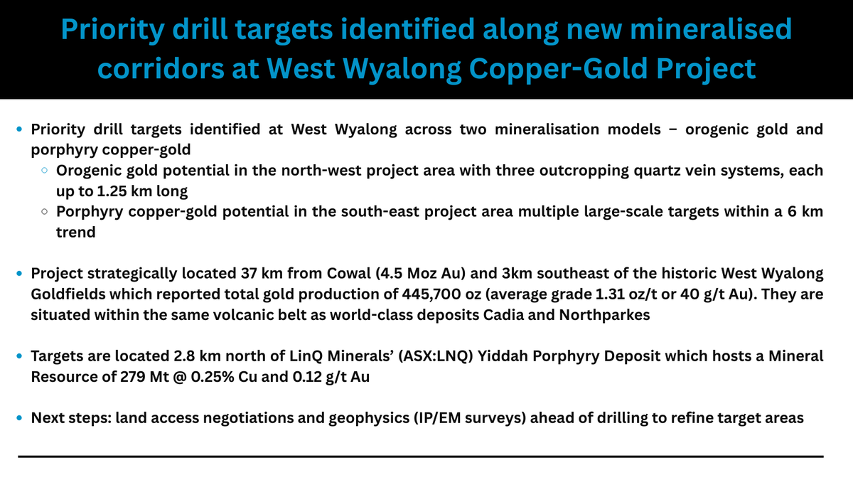 New priority drill targets have been defined at our West Wyalong Cu-Au Project in NSW following a detailed desktop geophysical review. The project hosts two mineralisation styles: orogenic gold and porphyry #copper-#gold.

Read: tinyurl.com/2wfzjcrx

$ARD