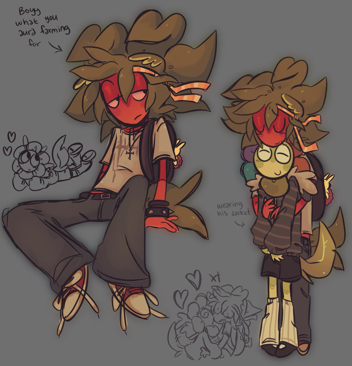 sproutsona and his flower …. he wearing my clothes bruhhh