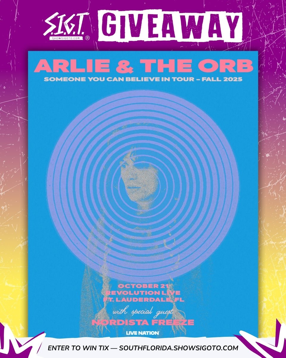 ShowsIGoTo's tweet photo. 🩷 GIVEAWAY 🩷 @arlieband  is coming to @RevolutionLive  in Ft. Lauderdale on Tuesday, October 21st! https://t.co/IOEEcvbWQW