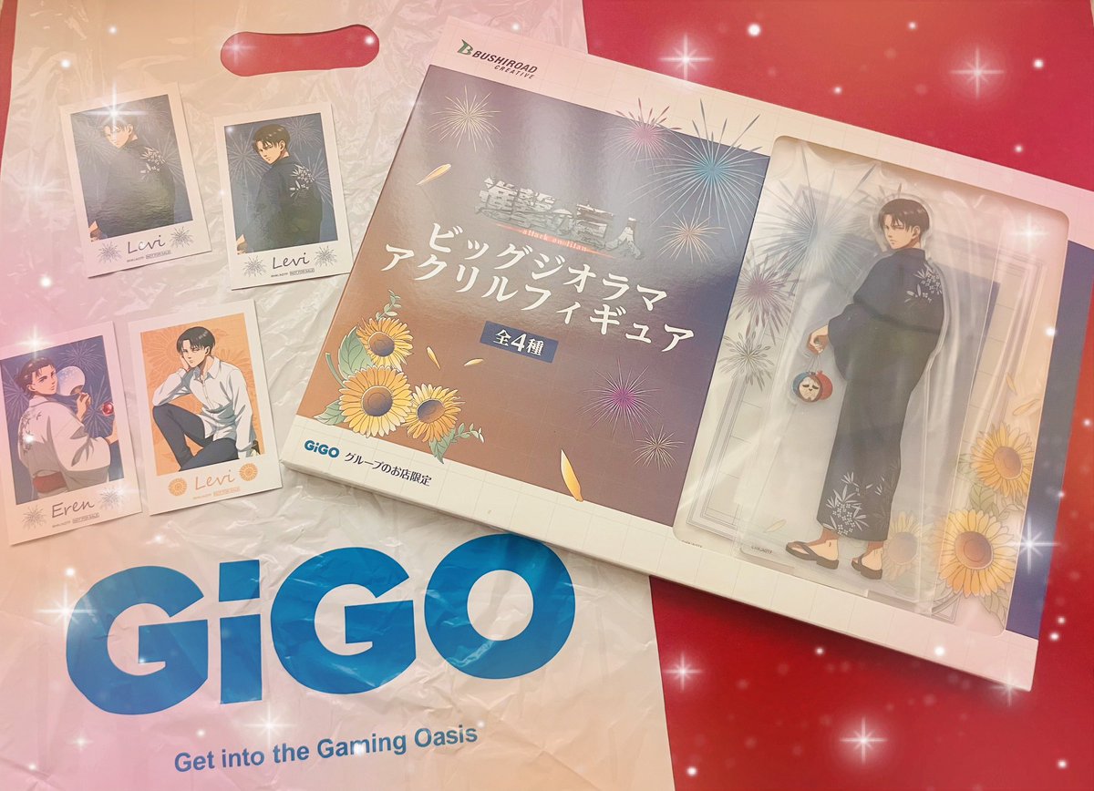 危険区域中にやゅさんにUFOキャッチャー講義を受けて、翌日GIGOに突撃(*´艸`)✨
店員さんもちょっとずつ手助けしてくれました🫣カードもまだ沢山あったしリヴァイいっぱい出た💓
下手だから取るのに2000円かかったけど、ブレオダのアクスタに比べたら激安じゃん！！って脳内変換してしまったww