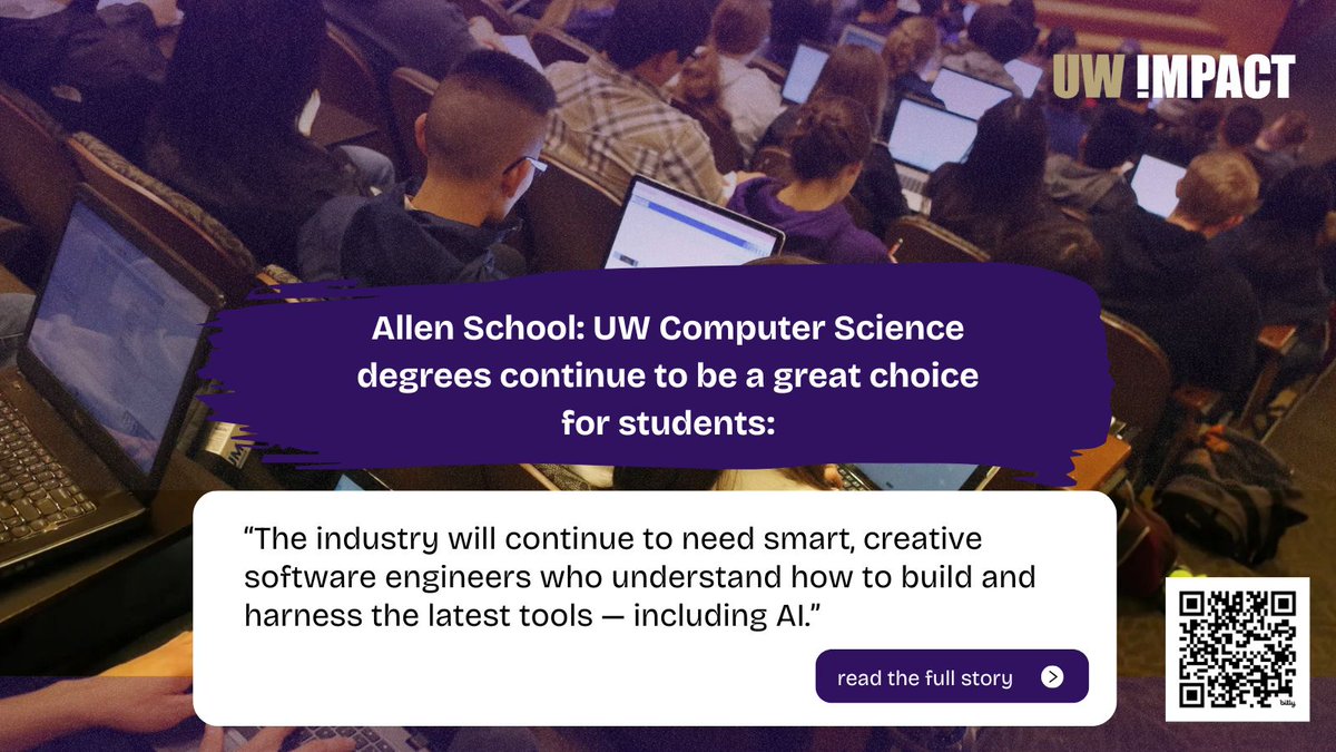 The tech landscape may be changing, but a UW Allen School degree continues to open many doors and prepare students for important work. Read the full Allen School article to learn more: ➡️ bit.ly/4ng0LUa  <a href="/uw_ece/">UW ECE</a>