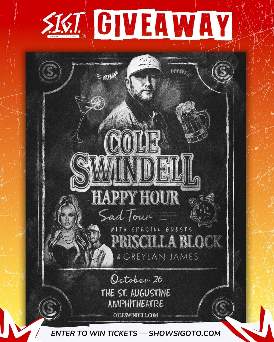 ShowsIGoTo's tweet photo. 🍺 GIVEAWAY 🍺 @coleswindell  is coming to @TheAmpSA  on Sunday, October 26th! https://t.co/t8uVBKQkbl