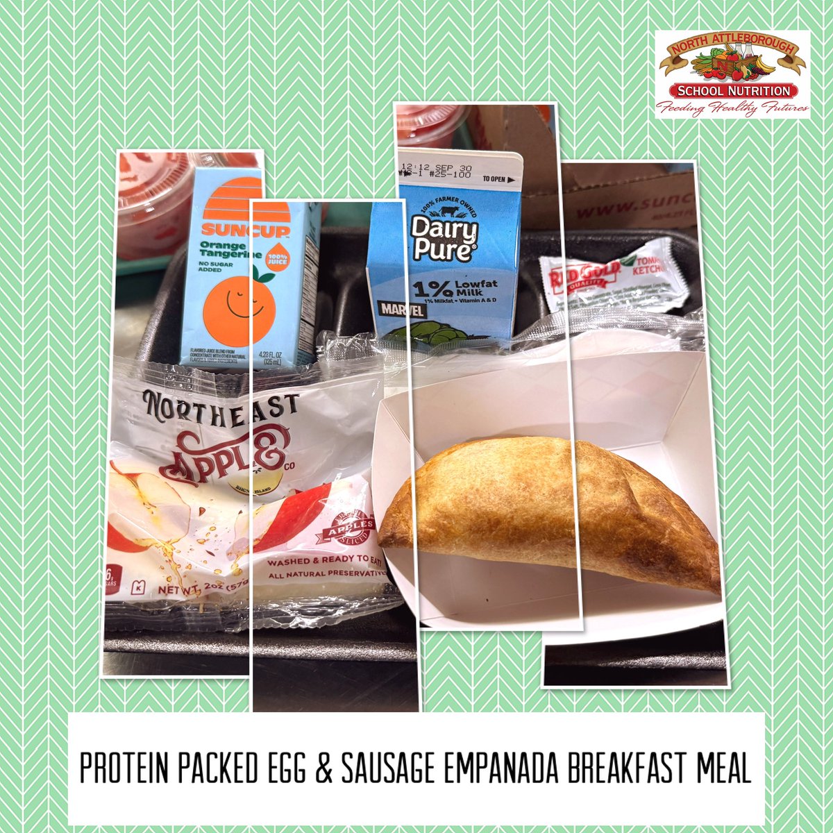 🥟 Start your day right! Our Egg &amp; Sausage Empanadas are now part of a complete school breakfast! 🍎🥛 Warm, flaky, and packed with protein to fuel your morning.