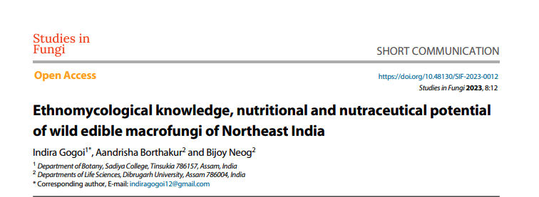 #SIF #Ethnomycology #Biodiversity #Mycetism #Indigenouscommunities
A short communication from india：  Ethnomycological knowledge, nutritional and nutraceutical potential of wild edible macrofungi of Northeast India.
<a href="/MaximumAcademic/">Maximum Academic</a>
Details: maxapress.com/article/doi/10…