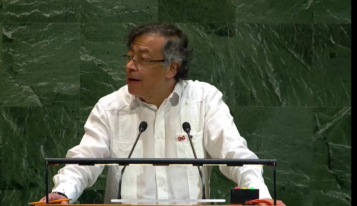 Presidente de Colombia, Gustavo Petro en la ONU: "Es genocidio y hay que gritarlo."