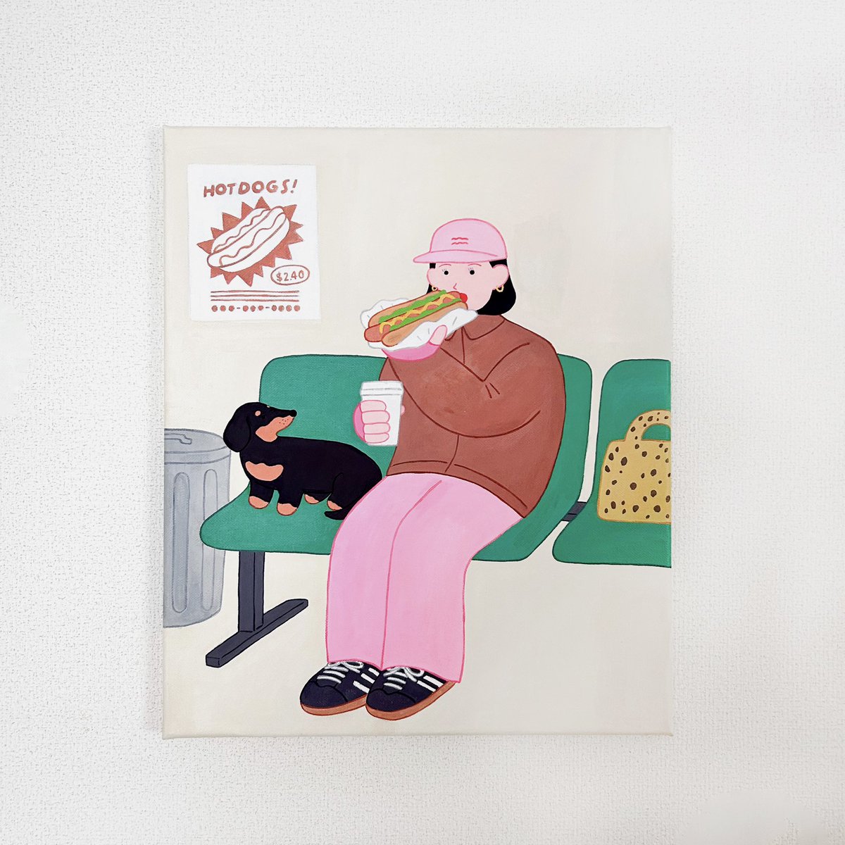 『HOTDOGS』🌭
Acrylic on canvas
W380×455mm
2025
