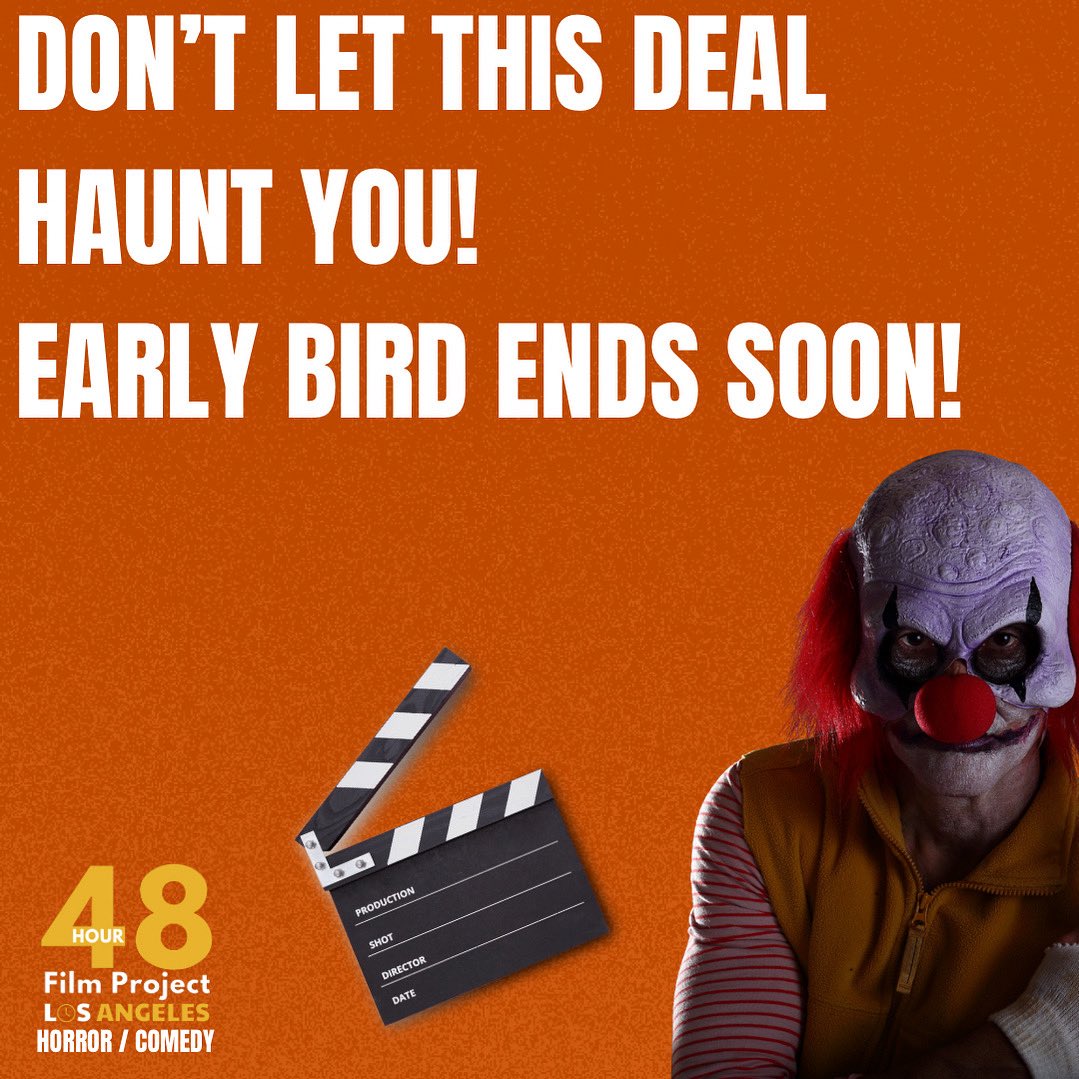 🎬 LA 48HFP Filmmakers! 🎥
Make a horror-comedy in 48 hours for the LA 48HFP, Oct 17–19, 2025! 👻😂 Premiere on the big screen and aim for Cannes 2026! 🏆
🚨 Early Bird Ends Oct 1!
Register here: 48hourfilm.com/la/horror_come…
#LA48HFP