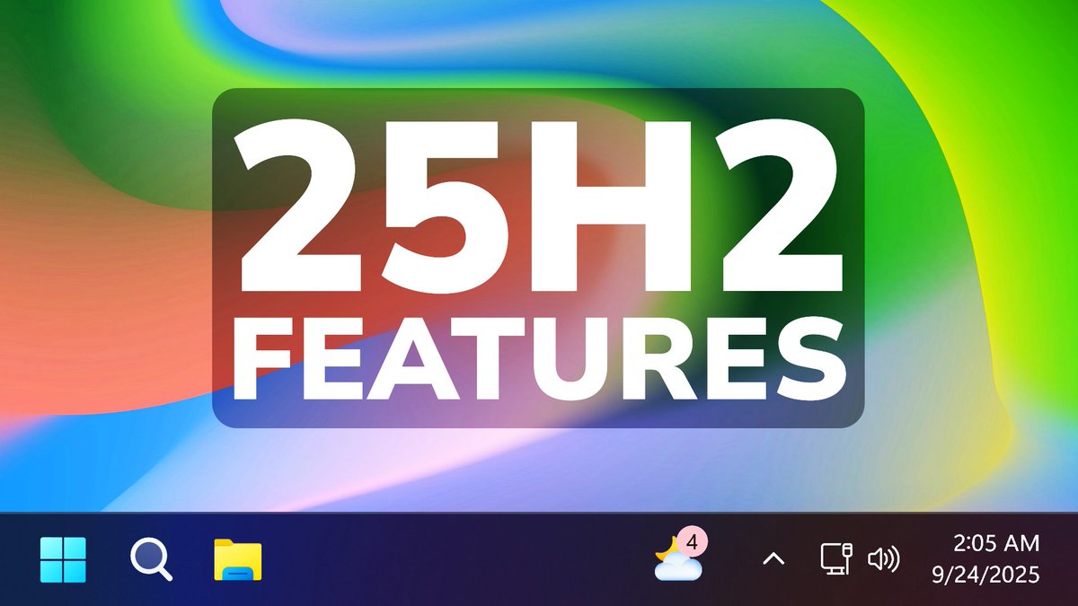 itstechbased's tweet image. New Windows 11 25H2 Features - Live Wallpaper, New Settings, New Drag Tray and more (How to Enable)
More info: youtu.be/ob056FEPRlk