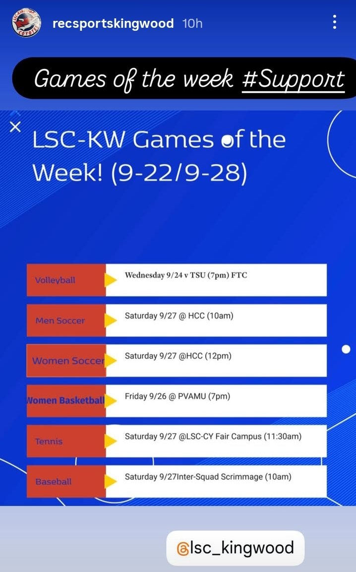 Lone Star College-Kingwood Coyotes! Come get your Howl On! Go Coyotes!