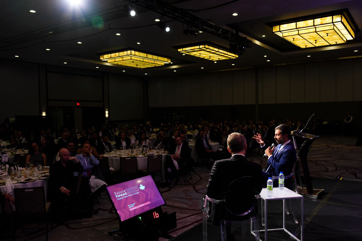 Last night, <a href="/PeteButtigieg/">Pete Buttigieg</a> shared the stage with the Hon. <a href="/SeamusORegan/">Seamus O'Regan Jr</a> at the #FutureForwardSummit dinner to consider the state of US-Canada relations, focusing on political challenges, communication strategies, &amp; bridging divides in increasingly polarized political landscapes.