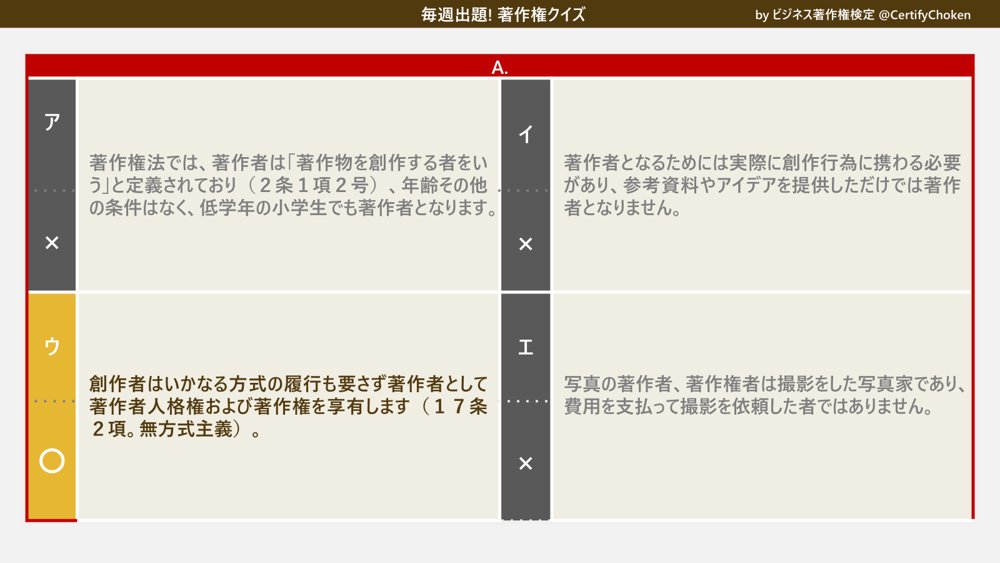 著作権譲ります　先着1名限定です！ ビジネス著作権検定 on X: 