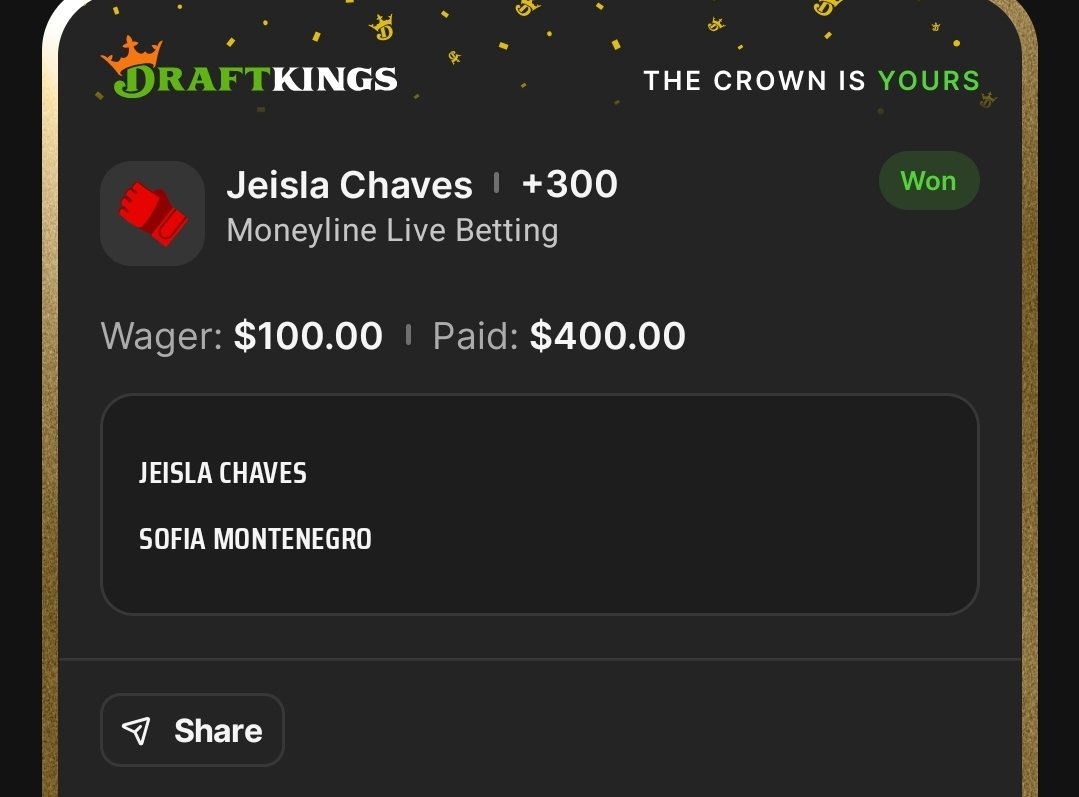 DannyBetzz's tweet image. Chaves is a dog 👊🏽✅️💸 #DWCSWeek7 #GamblingX #sportsbetting #GamblingTwitter #MMATwitter #BettingX