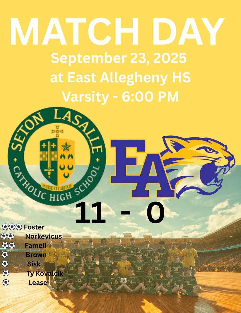 The Rebels come home with a W through the rain! 

Next: 9/25 vs Ligonier Valley (Senior Rec) 

#RebelPride 

<a href="/SLS_Athletics/">Seton LaSalle Athletics</a> <a href="/SetonLaSalle/">Seton LaSalle</a>