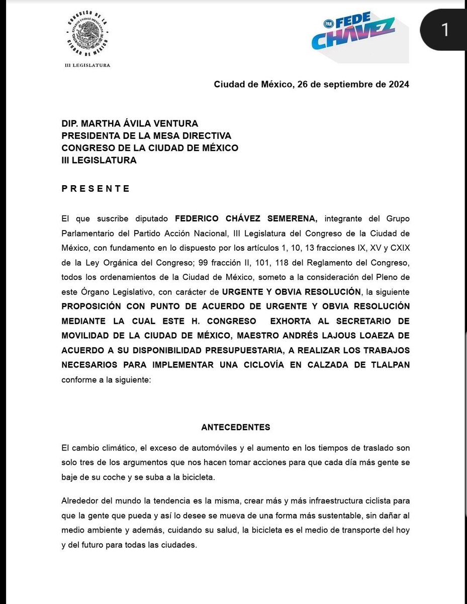 <a href="/arelibiciteka/">Areli Carreón 🇵🇸</a> <a href="/DanyAlvarezca/">Dany Alvarez</a> <a href="/AAtaydeR/">Andrés Atayde</a> Como ya sabes, yo propuse la ciclovía, amiga.

Claro que se puede mejorar, pero es absolutamente necesaria. Abrazo.