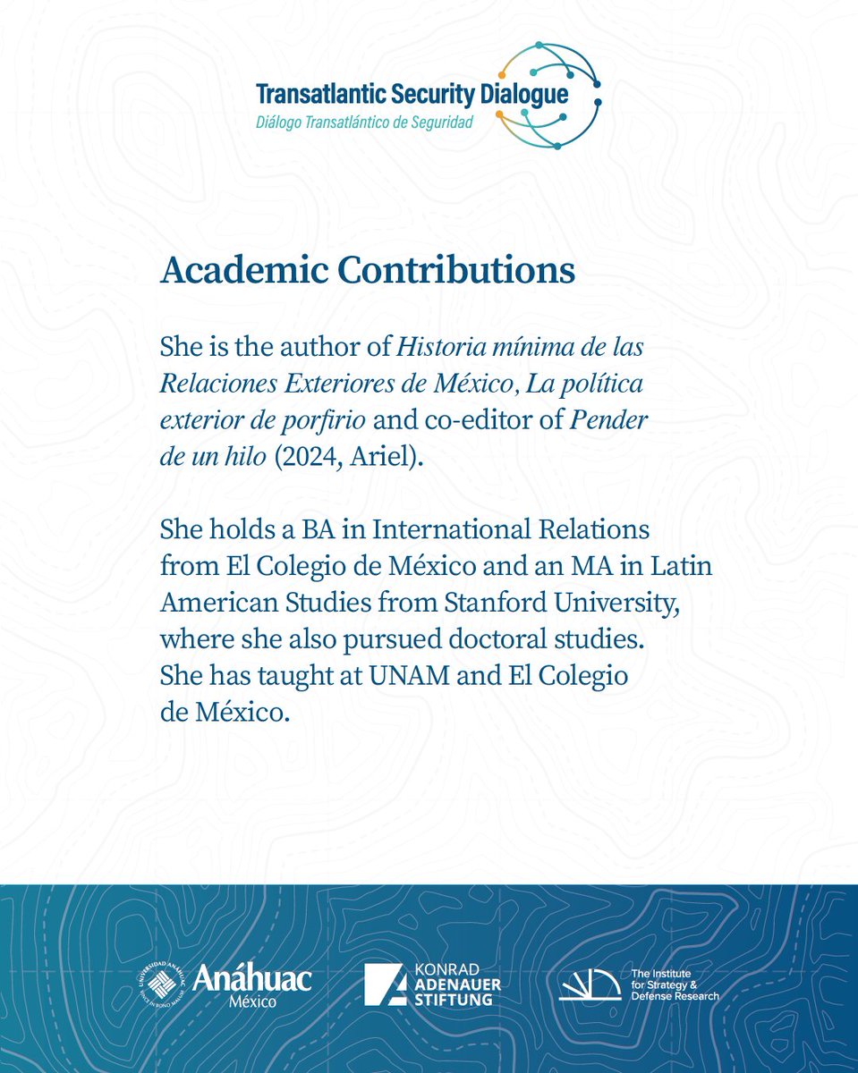 kasmexiko's tweet image. La embajadora Roberta Lajous representó a México en España, Austria y la ONU. 

Este 30 de septiembre compartirá su experiencia en el #TSD2025, en el panel:

🔹¿Un eje de cooperación? México, España y Alemania.

#KAS4Security @InstituteSDR