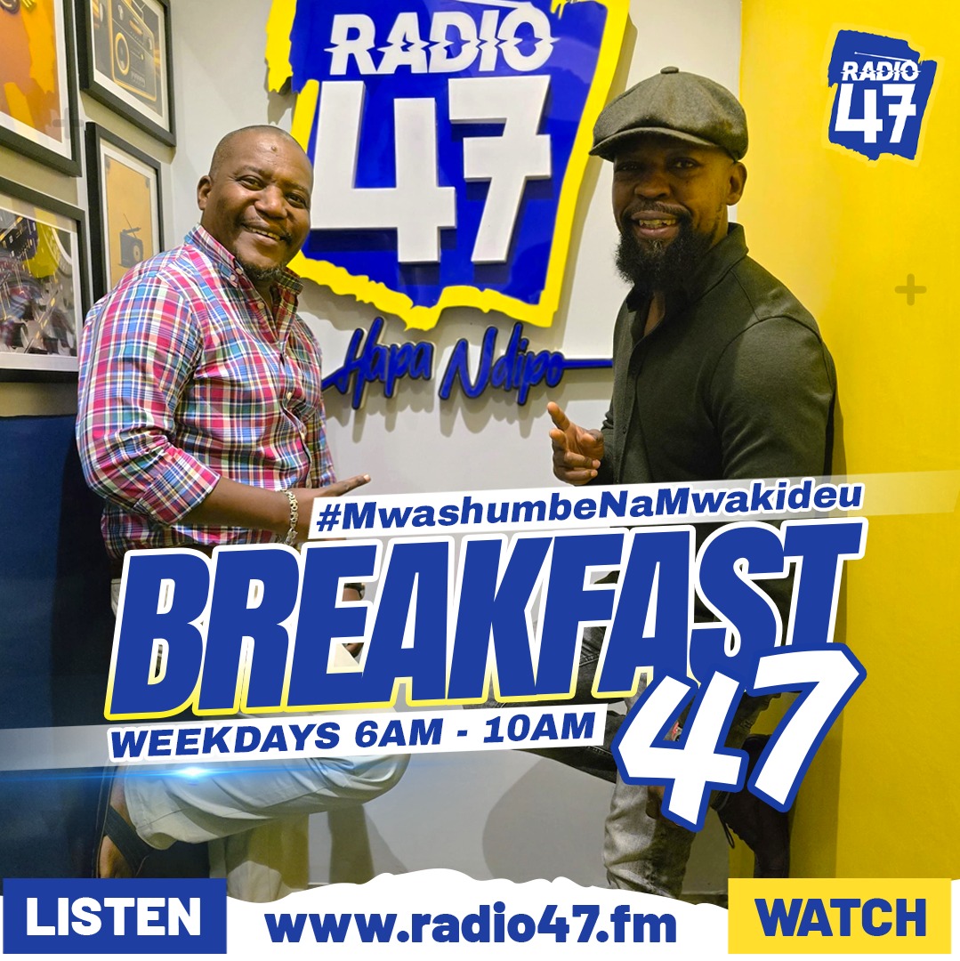 Karibu ndani ya the biggest Breakfast show with the Big Boyz of Radio <a href="/Alex_Mwakideu/">ALEX MWAKIDEU</a>  na <a href="/CaptMwashumbe/">Captain Emmanuel Mwashumbe</a>. Unatupata ukiwa county gani?
#NuruNaEvahMwalili #HapaNdipo