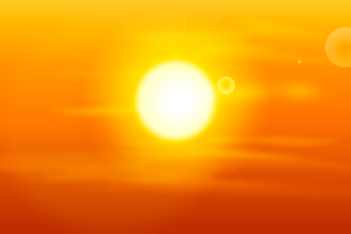 "All in a hot and copper sky, /The bloody Sun at noon, /Right up above the mast did stand, /No bigger than the Moon." STC, Rime of the Ancient Mariner