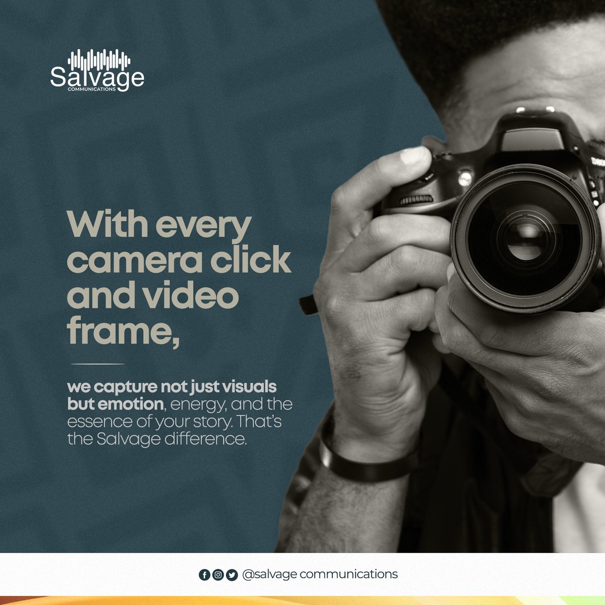 ThePowerofStori's tweet image. A camera doesn’t just take pictures. 📸
It freezes laughter, struggle, hope, and triumph into frames that speak louder than words. 🎥✨
That’s what we do at Salvage: we turn moments into stories that move people.

That’s the #SalvageDifference. 🌍
#Storytelling #DevelopmentComms…