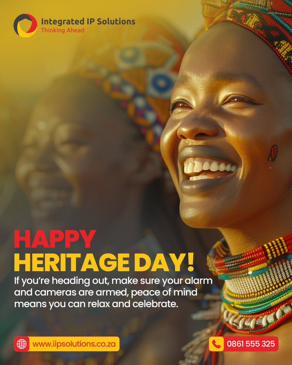 Happy Heritage Day! Let's celebrate our rich cultural diversity and traditions that unite us. Share your favorite tradition in the comments!
sales@iipsolutions.co.za | iipsolutions.co.za | 086 155 5325  
#IntegratedIPSolutions #ThinkingAhead #HeritageDay #CelebrateCulture